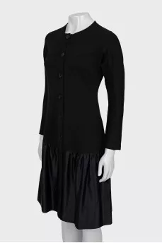 Wool and silk dress with buttons
