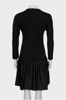 Wool and silk dress with buttons
