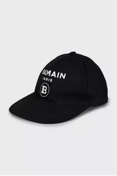 Black cap with branded print