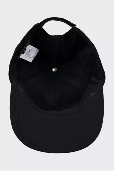 Black cap with branded print