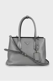 Gray Tote Bag with Keychain