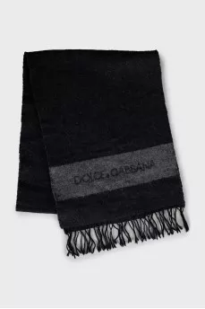 Wool scarf with brand logo