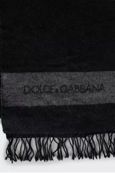 Wool scarf with brand logo