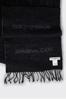 Wool scarf with brand logo