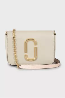 Leather waist bag with logo