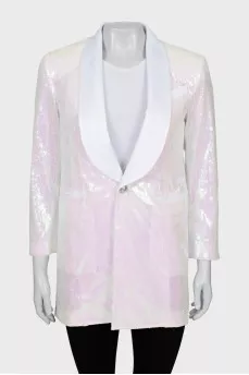 White jacket decorated with sequins