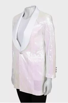 White jacket decorated with sequins