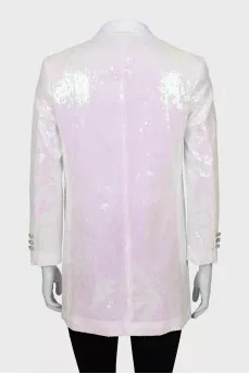 White jacket decorated with sequins