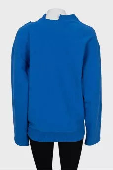 Blue sweatshirt with a torn effect