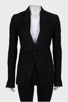 Fitted jacket made of wool and linen