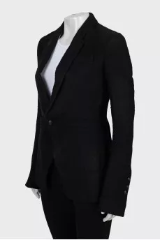 Fitted jacket made of wool and linen