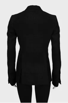 Fitted jacket made of wool and linen