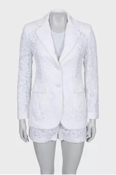 Guipure suit with shorts