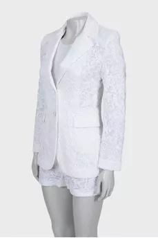 Guipure suit with shorts