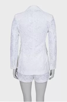 Guipure suit with shorts
