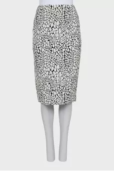 Floral print pencil skirt