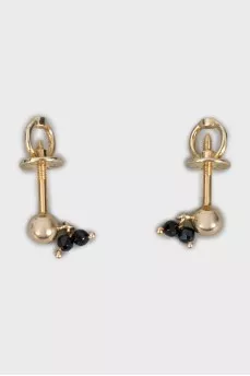 Gold earrings with zirconium