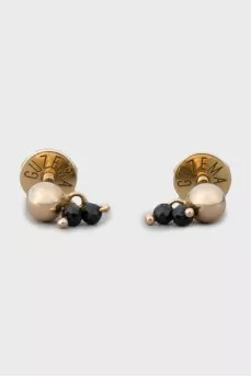 Gold earrings with zirconium