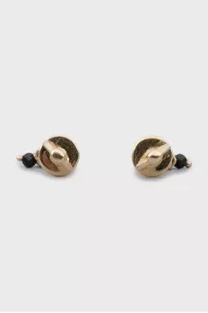 Gold earrings with zirconium