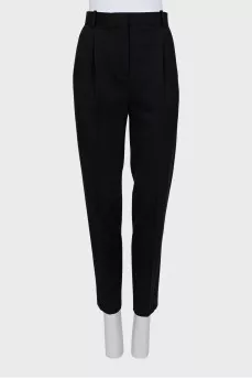 Cropped wool trousers with creases