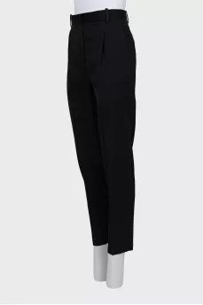 Cropped wool trousers with creases