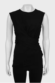 Fitted draped tank top