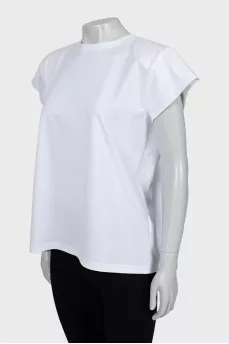 White T-shirt with accent shoulders
