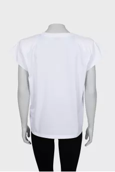 White T-shirt with accent shoulders
