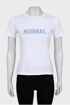 Tight T-shirt with text print