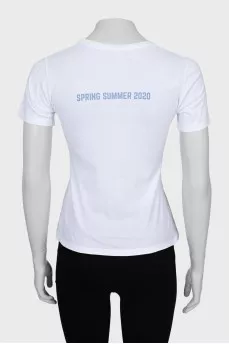 Tight T-shirt with text print