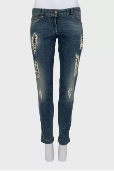 Blue jeans boyfriend cut fit