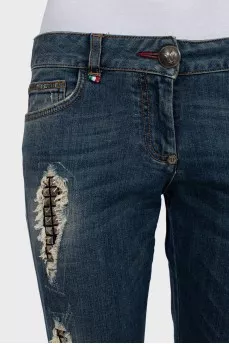Blue jeans boyfriend cut fit