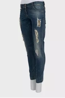 Blue jeans boyfriend cut fit