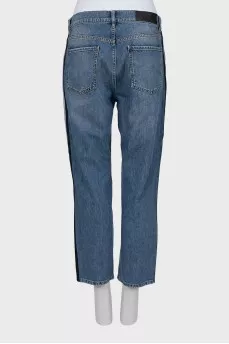 Tapered jeans with stripes