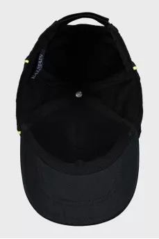 Black cap with contrasting seams