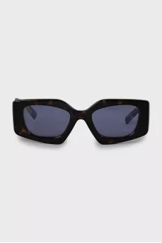 Rectangular sunglasses with printed temples