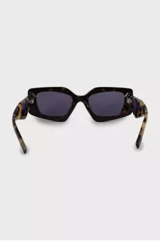 Rectangular sunglasses with printed temples