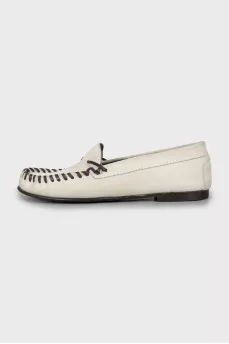 Men's white suede loafers