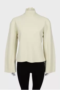 Cashmere sweater with voluminous sleeves