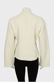 Cashmere sweater with voluminous sleeves