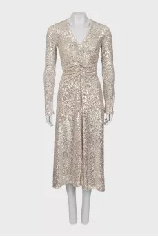 Sequin embroidered maxi dress