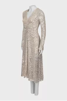 Sequin embroidered maxi dress