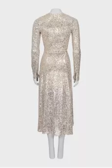 Sequin embroidered maxi dress