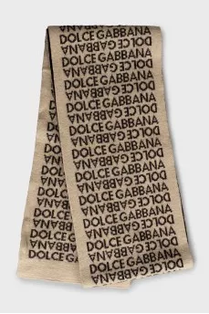Two-tone scarf with brand logo
