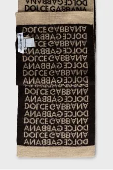 Two-tone scarf with brand logo