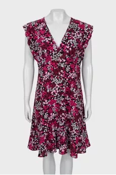 Floral Print V-Neck Dress