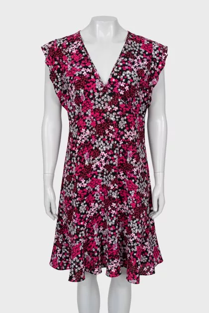 Floral Print V-Neck Dress