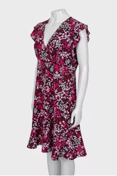 Floral Print V-Neck Dress