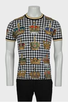 Men's houndstooth print t-shirt