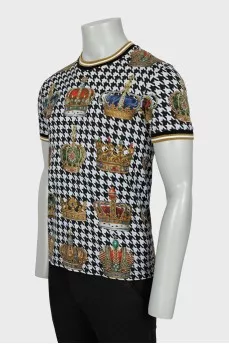 Men's houndstooth print t-shirt